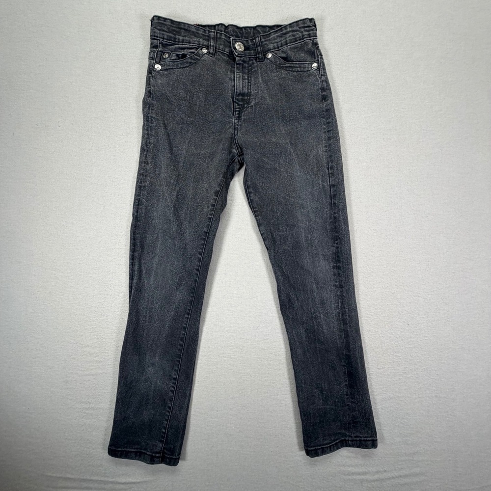 True Religion Skinny Jeans Kids Size 12 Black‎ Excellent Faded Stretch Denim
